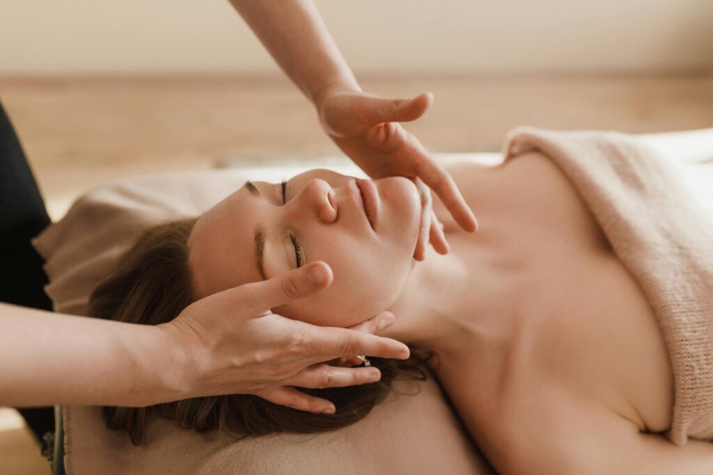 A Woman Having a Massage